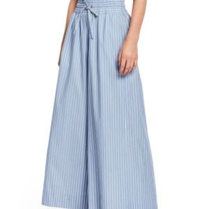 Wide Leg Pants With Stripes